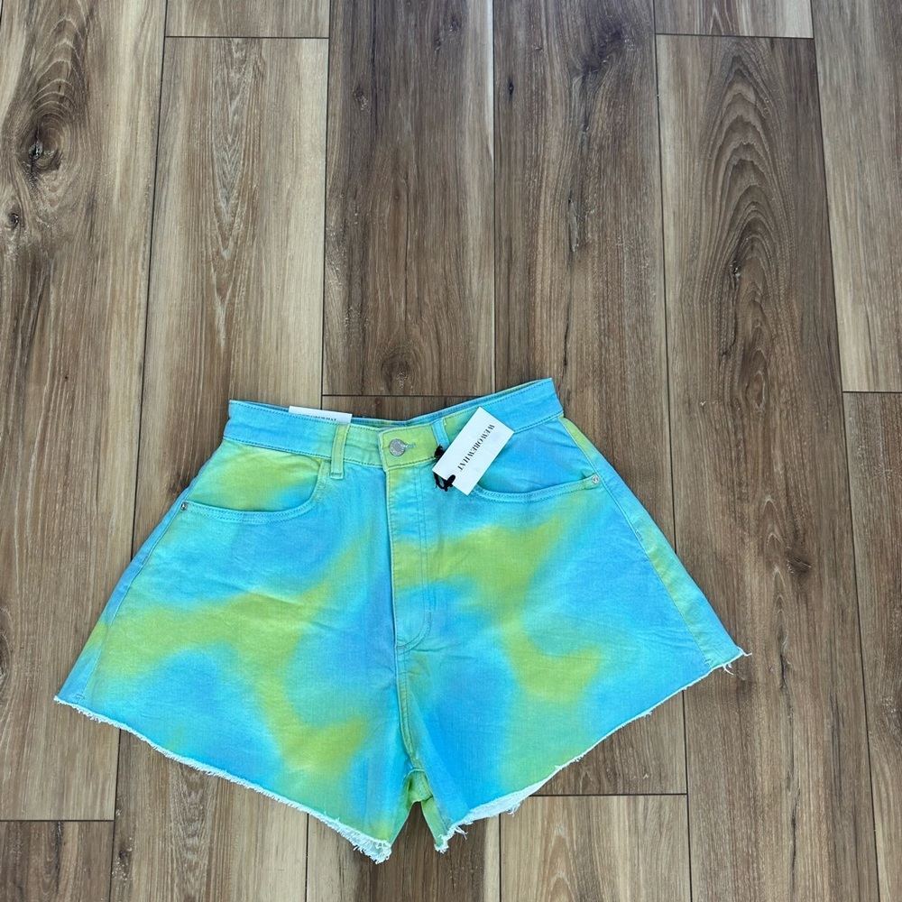 WeWoreWhat women’s tie dye flare bell shorts size 27 NWT - Picture 3 of 6